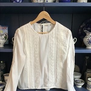 Jack Wills off-white blouse with lace
